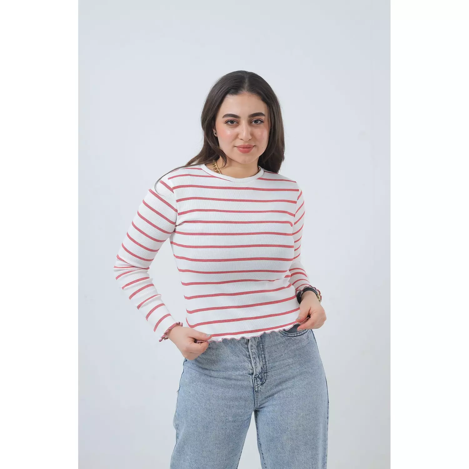 Long Sleeve Strip Basic hover image