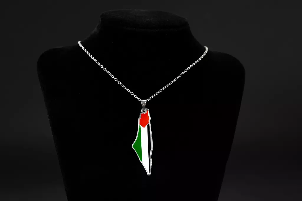 Palestine Map Flag Necklace