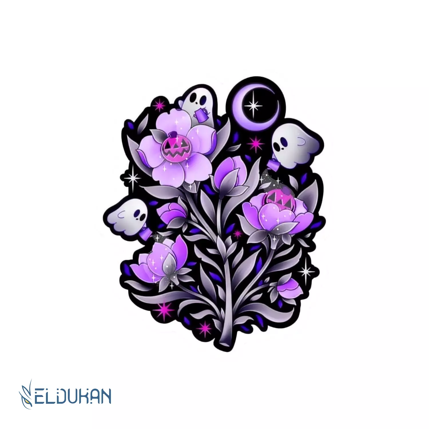 Purple flowers sticker hover image