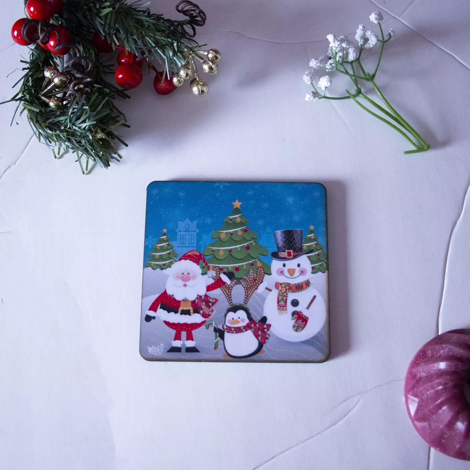 Christmas Vibes Wooden Coasters 1