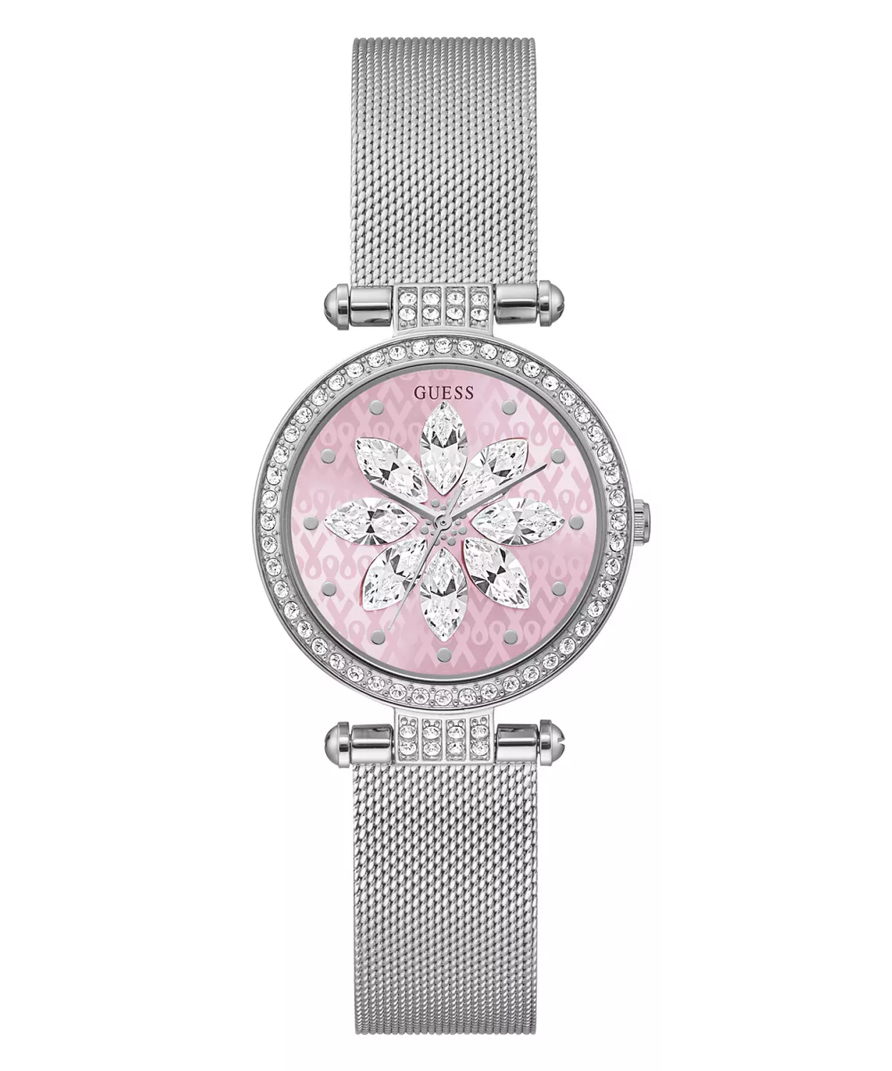 GUESS GW0032L3 ANALOG WATCH For Women Round Shape Silver Stainless Steel/Mesh Polished Bracelet 0