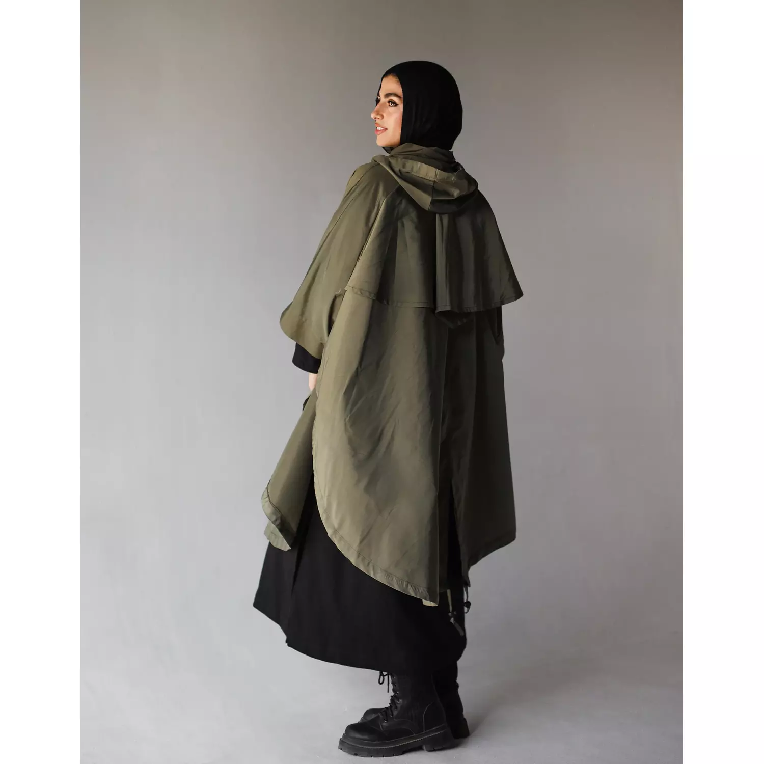 Olive Waterproof Poncho 2