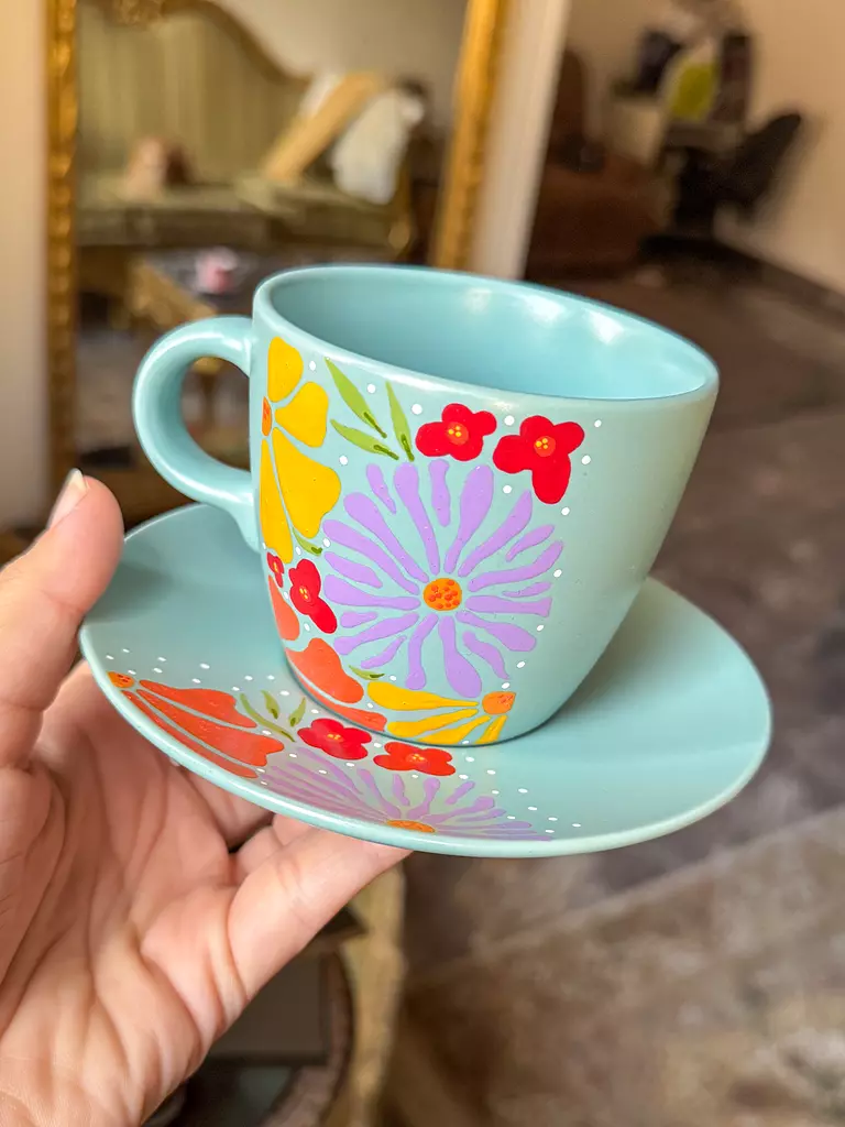 Tea Cup " Turquoise " ( By Order )