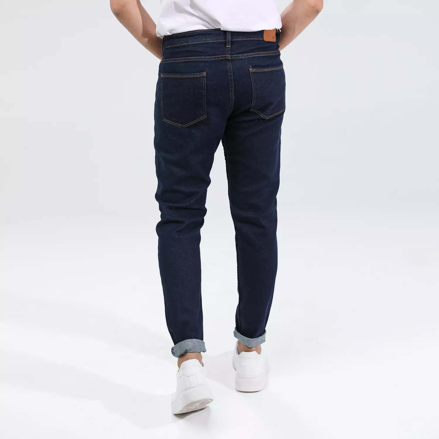    Plain Dark Blue Denim Jeans Slim Fit 2