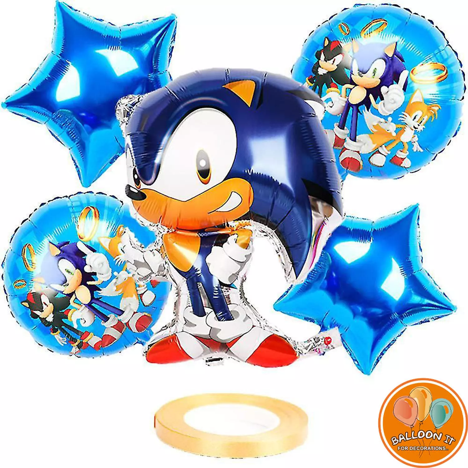 5 Pcs Sonic Theme Foil Balloon hover image