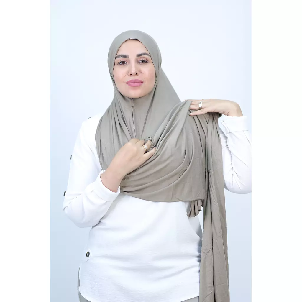 Jada Cotton Lycra Gel Hijab - Cafe Colour 