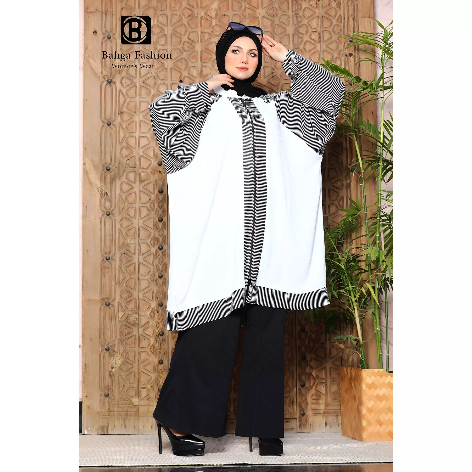 plain tunic with stripe sleeve .. code 8094 4