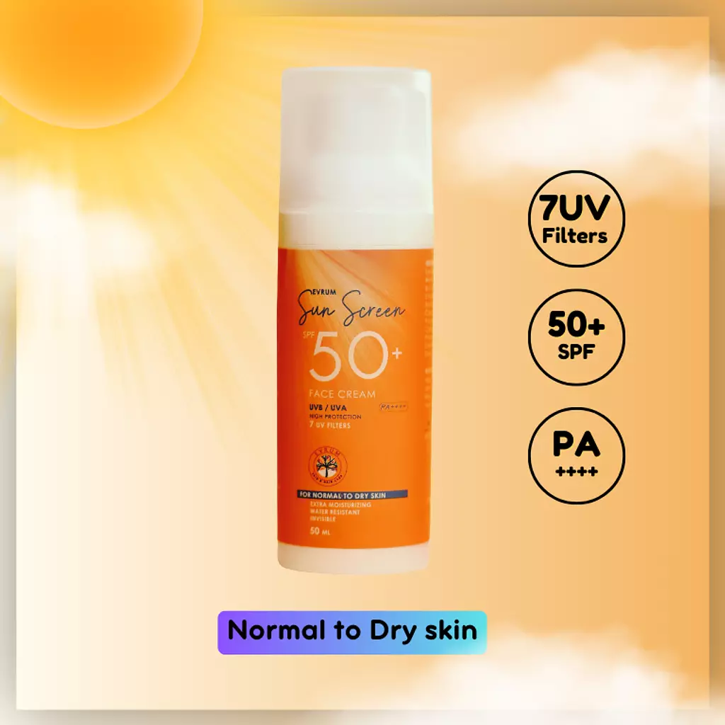 Evrum Sunscreen SPF 50+ face cream 50ml For normal to dry skin