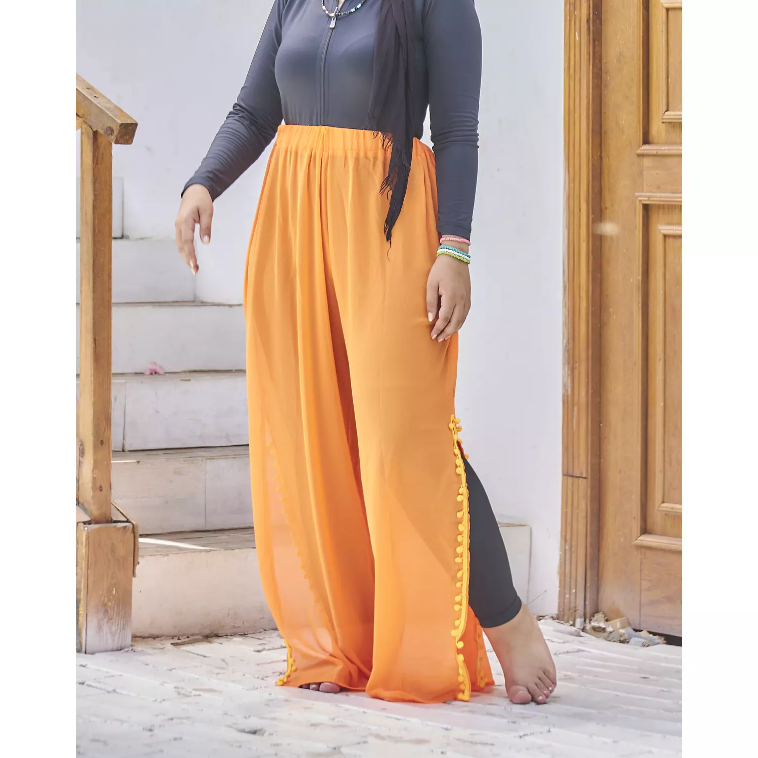 Phosphoric chiffon pants - cover up hover image