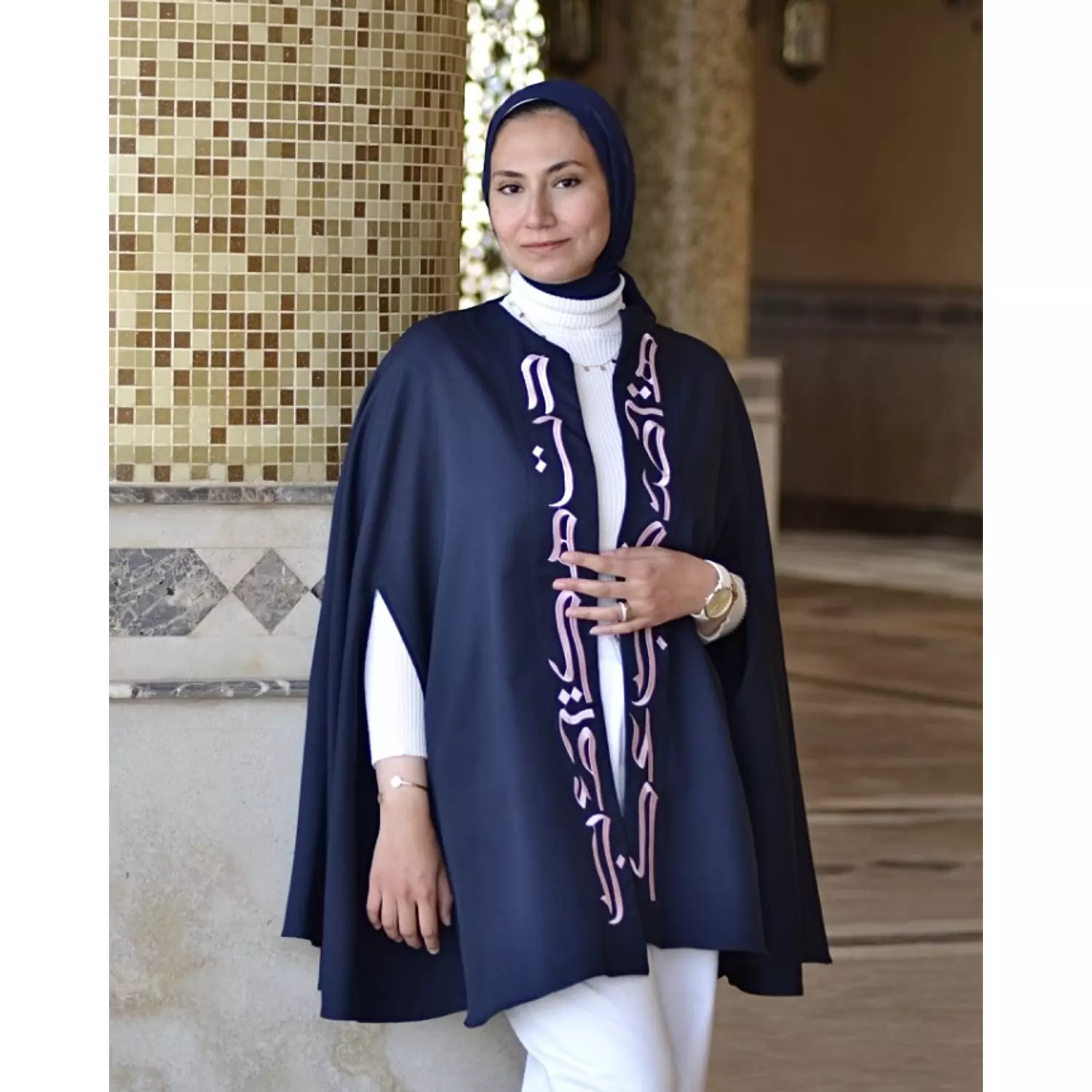 Cape in Navy & Pink hover image