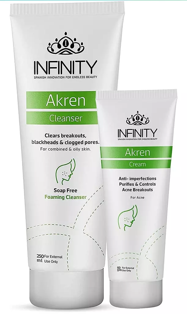 Infinity Akren Cleanser - 250 ml + Akren Acne Cream - 60 gm