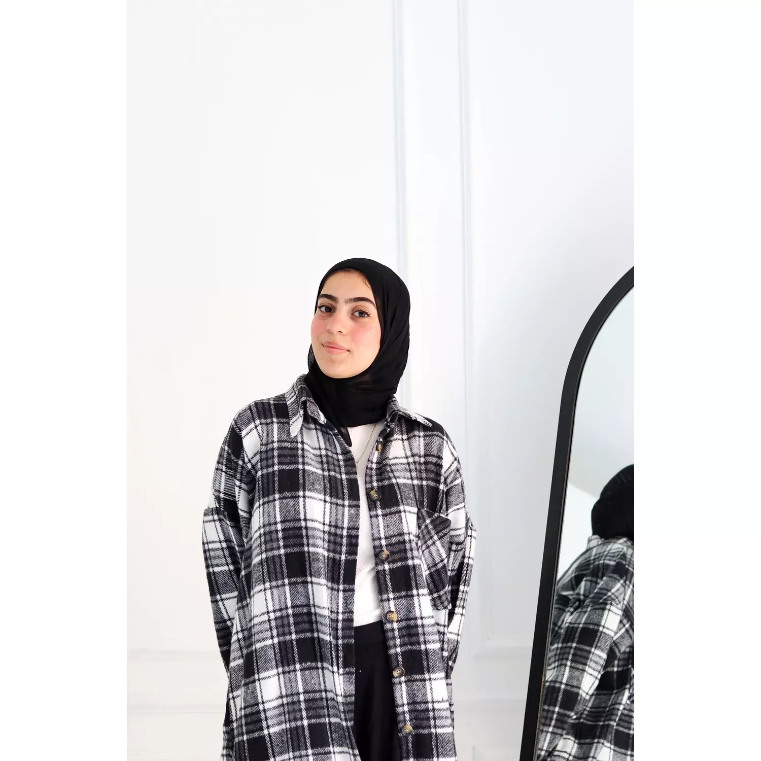 Black & White Checkered Oversize Shirt 6