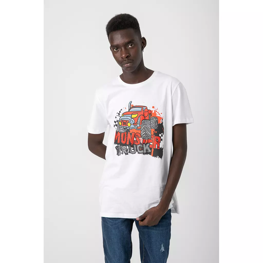 BASIC FIT 'CAR' PRINT T-SHIRT