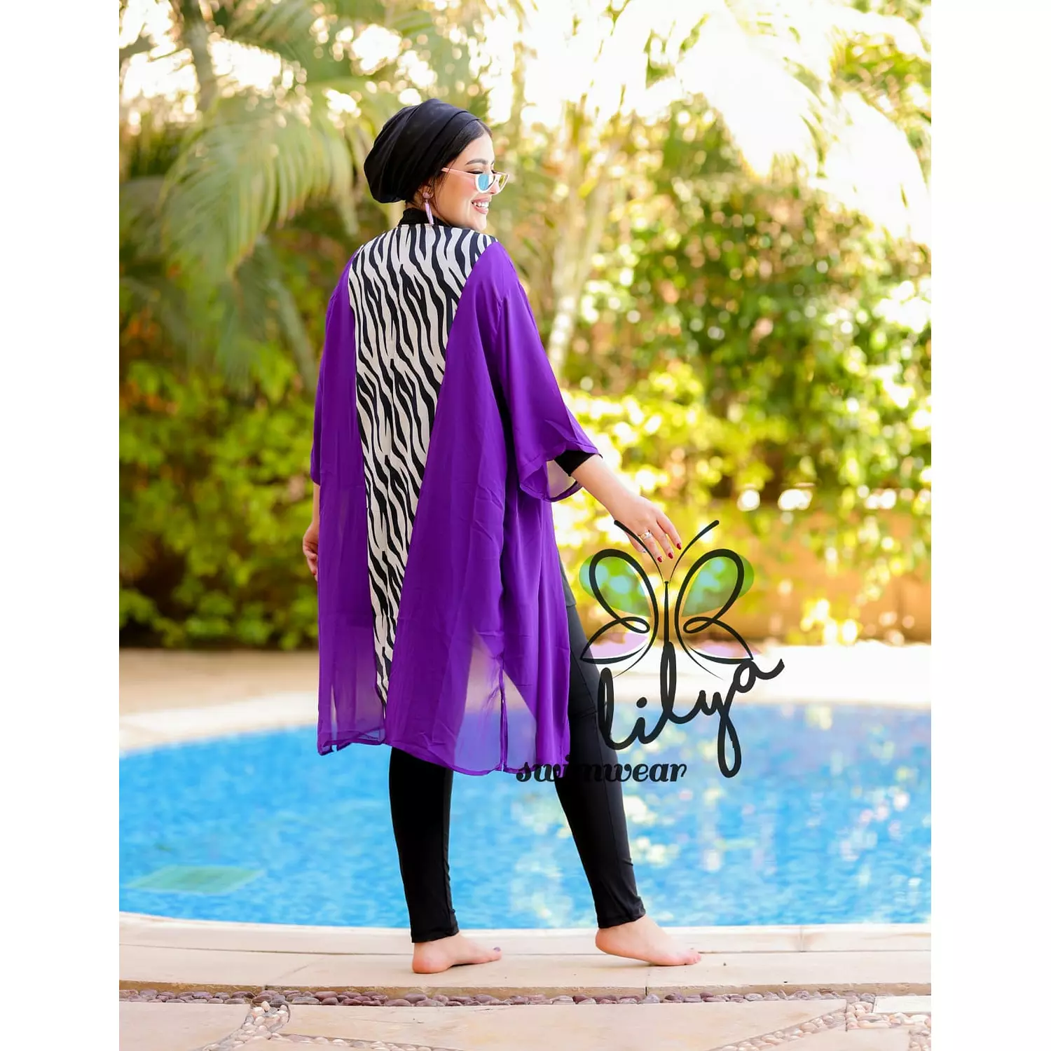 Purple Zebra Cover Up - Kimono hover image