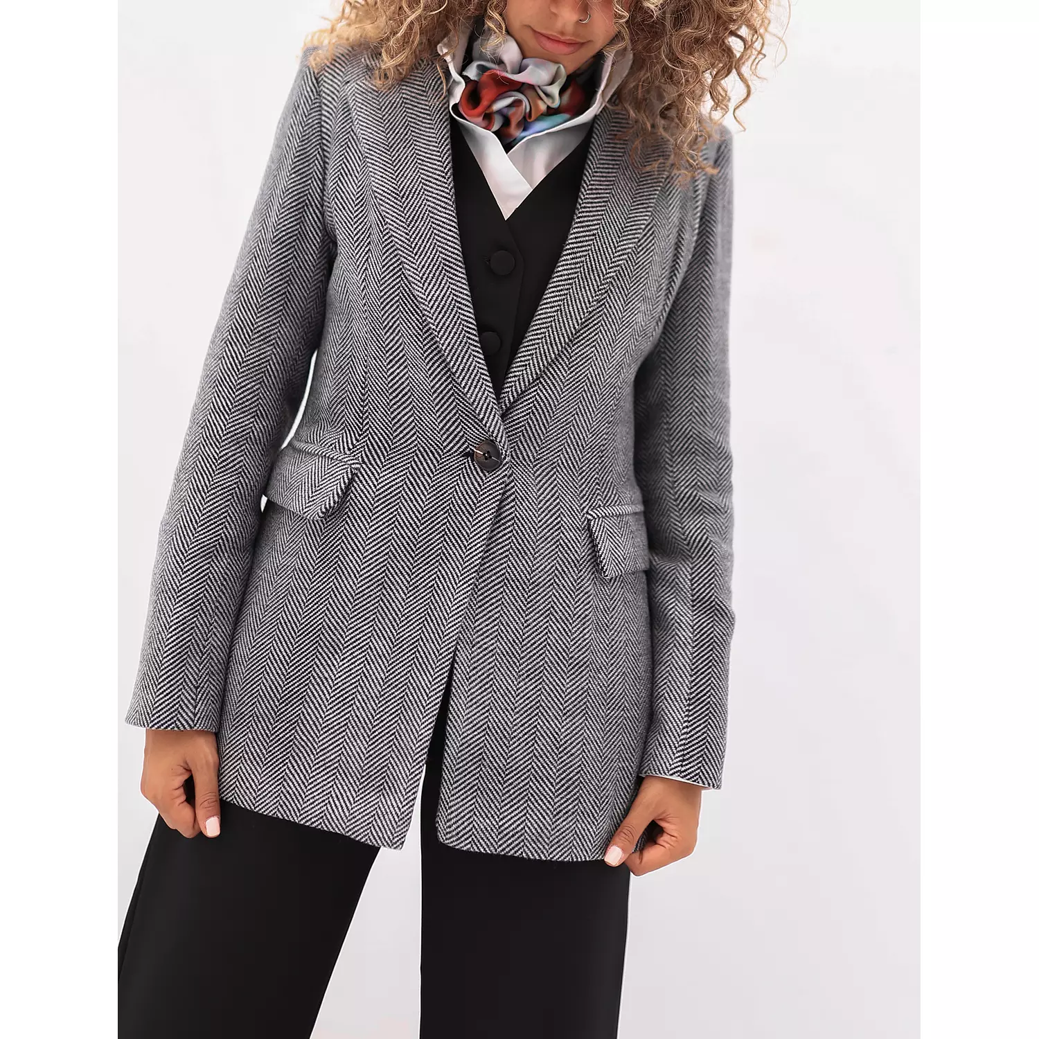 Ash gray zigzag blazer 9