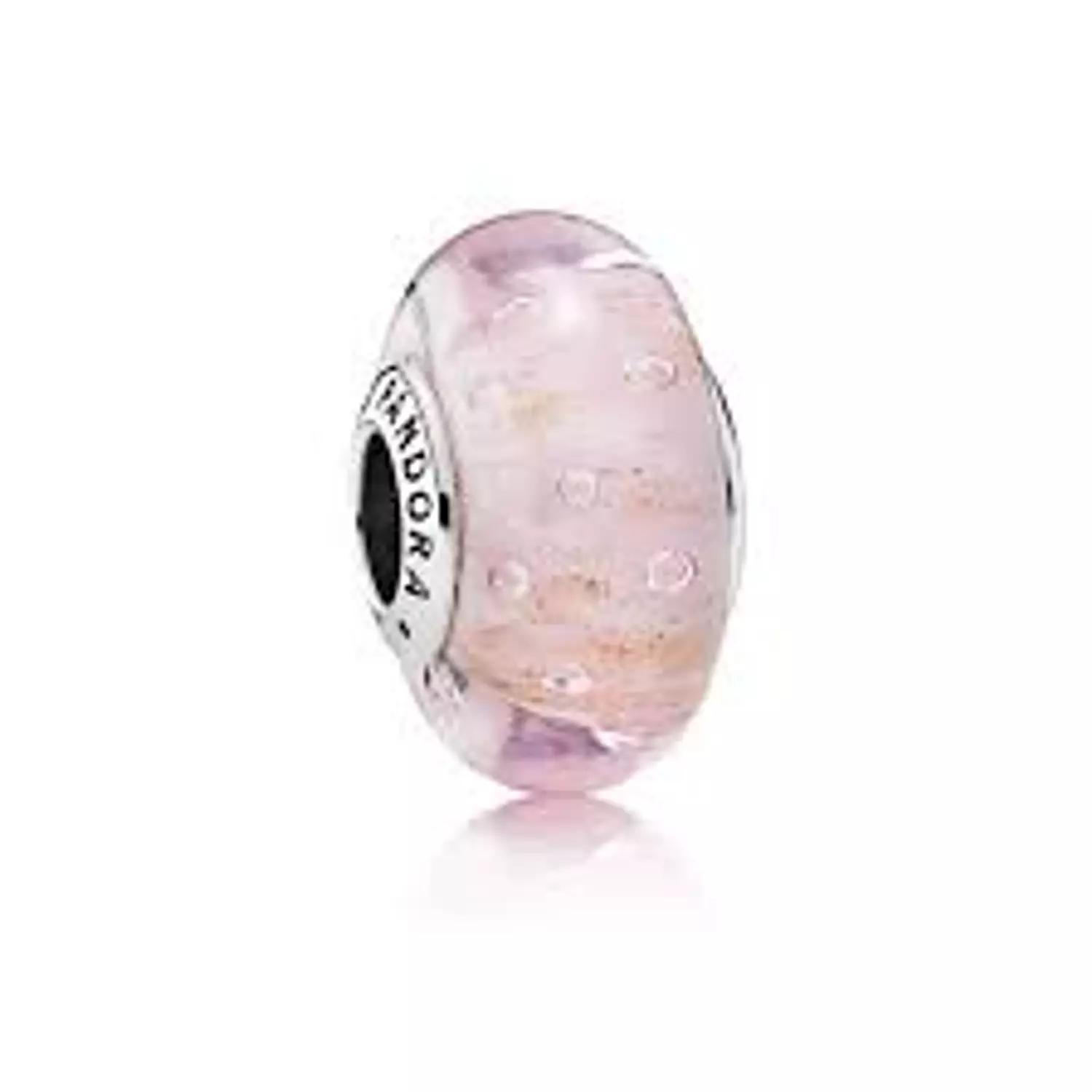 Faceted pink Murano Glass Charm hover image