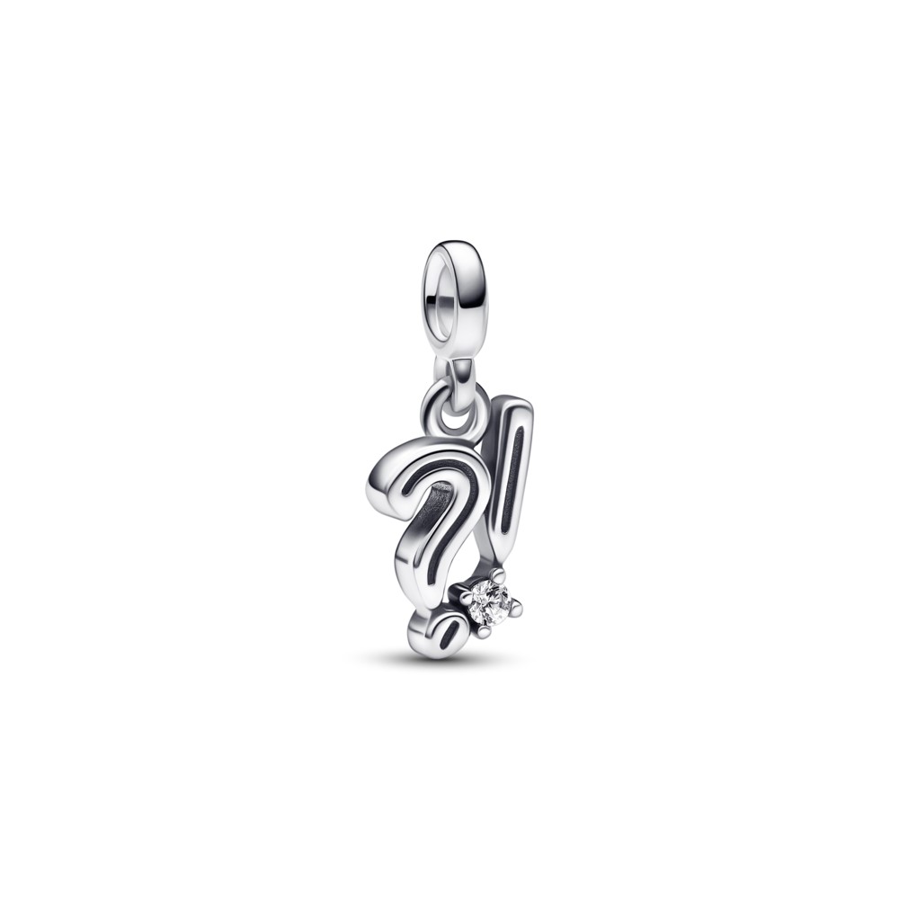 Sterling silver mini dangle with clear cubic zirconia