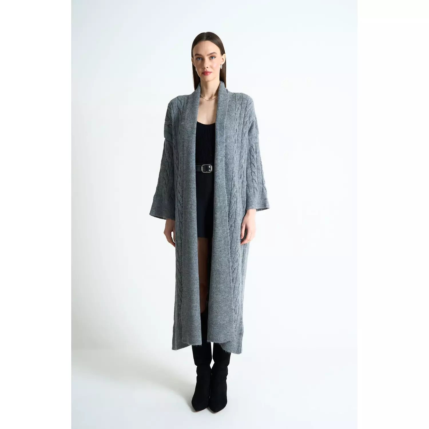 Grey Braided Cardigan hover image