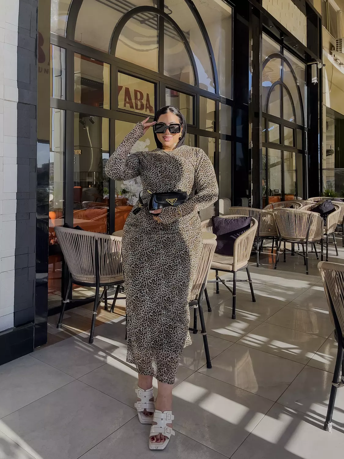 Leopard dress Long sleeves  hover image