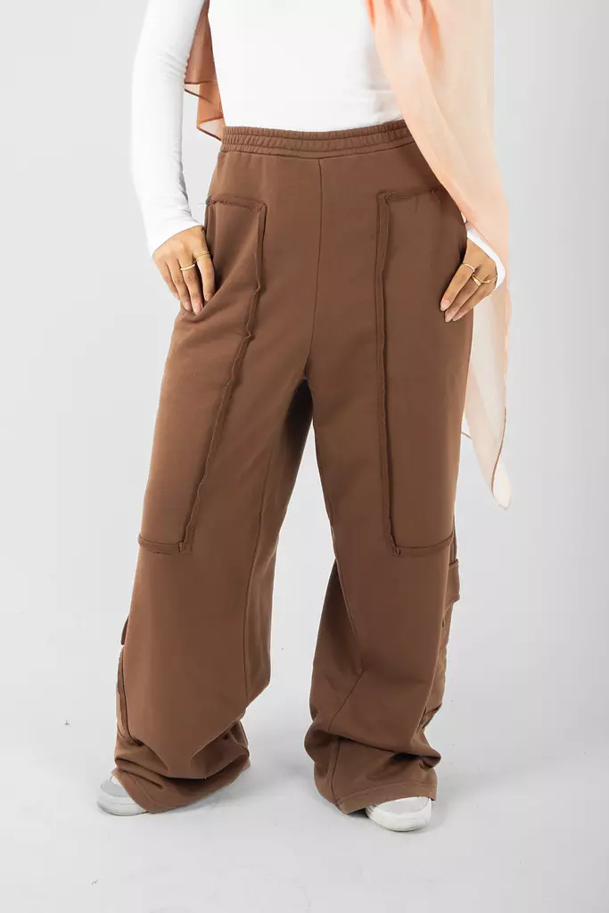 Everyday Wide-Leg Sweatpants in Cocoa Brown