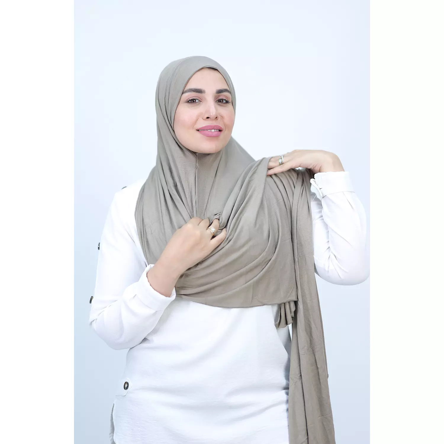 Jada Cotton Lycra Gel Hijab - Cafe Colour  3