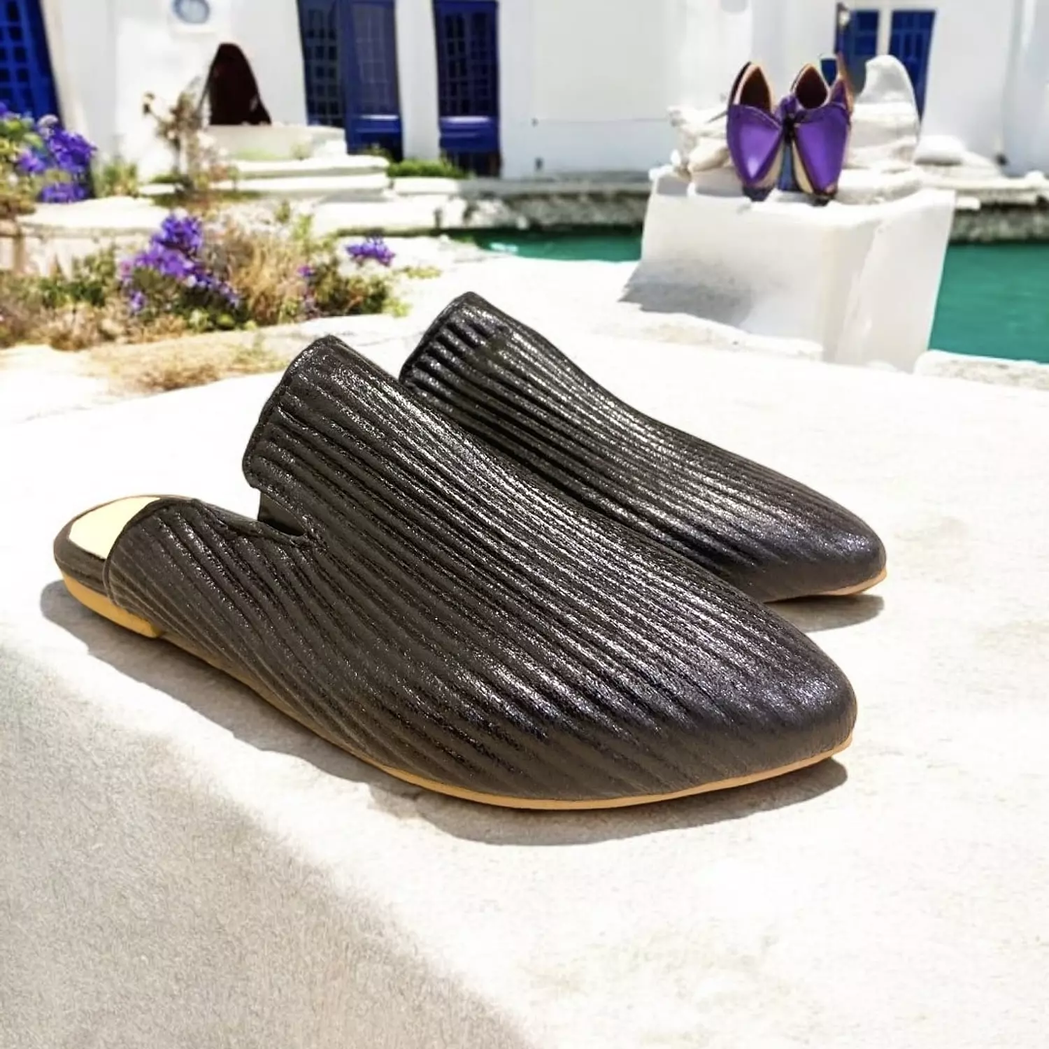 Pleated Black Loafer hover image