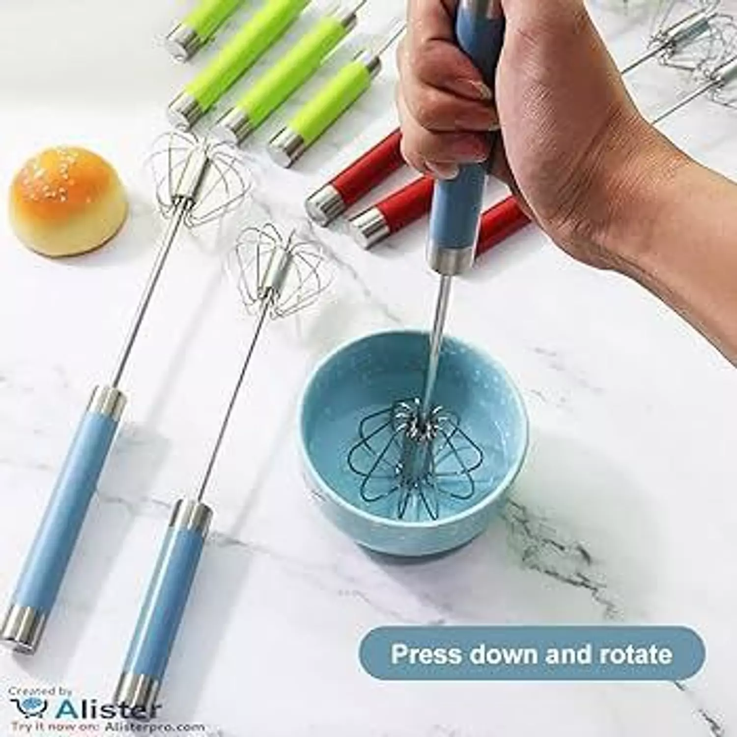 Stainless Steel Egg Whisk Press  1