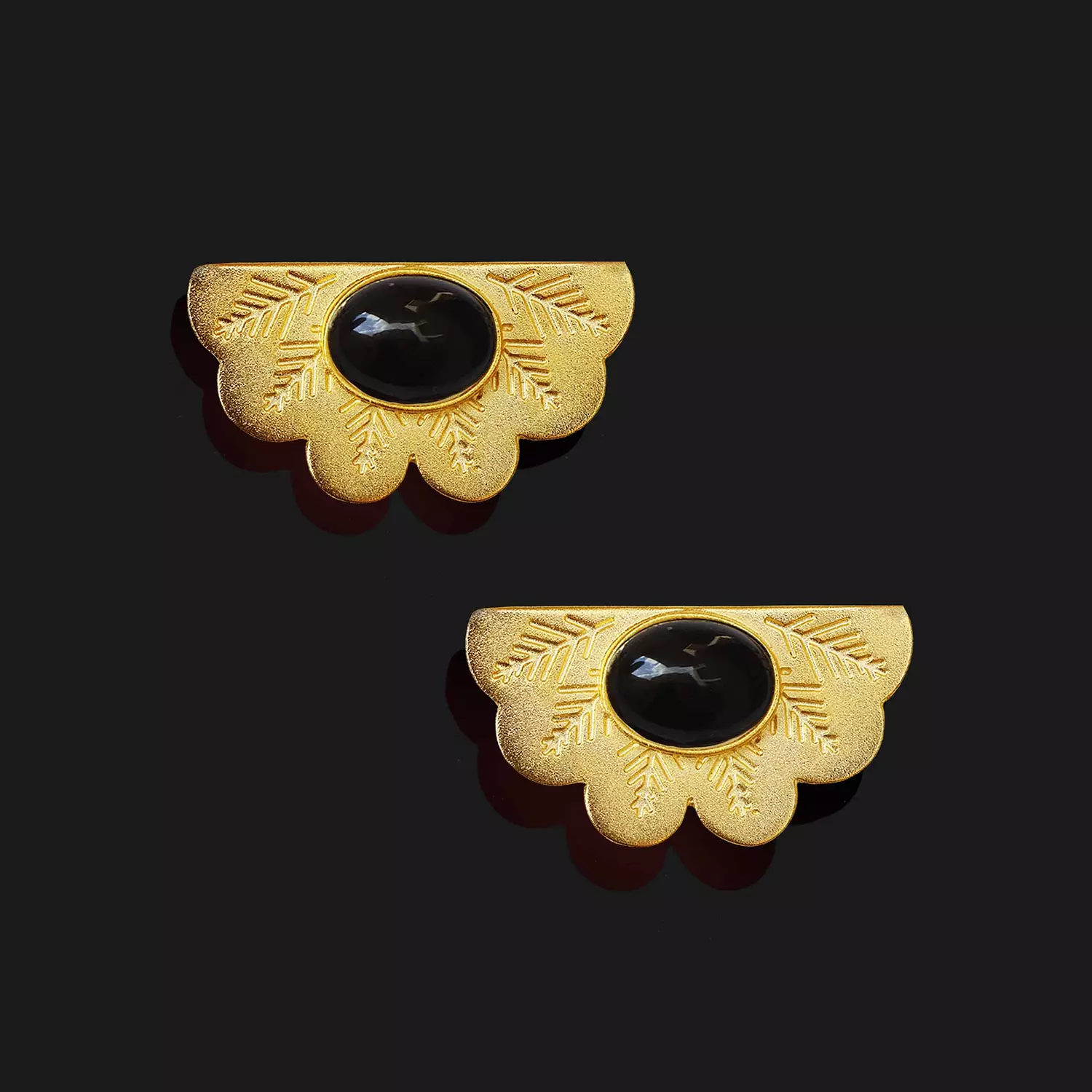 Egyptian fan earrings hover image