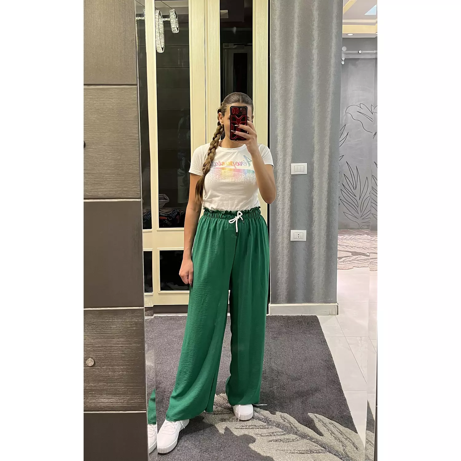 Green Wide Leg Pants hover image