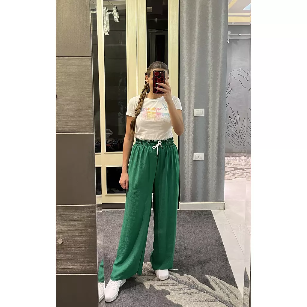 Green Wide Leg Pants