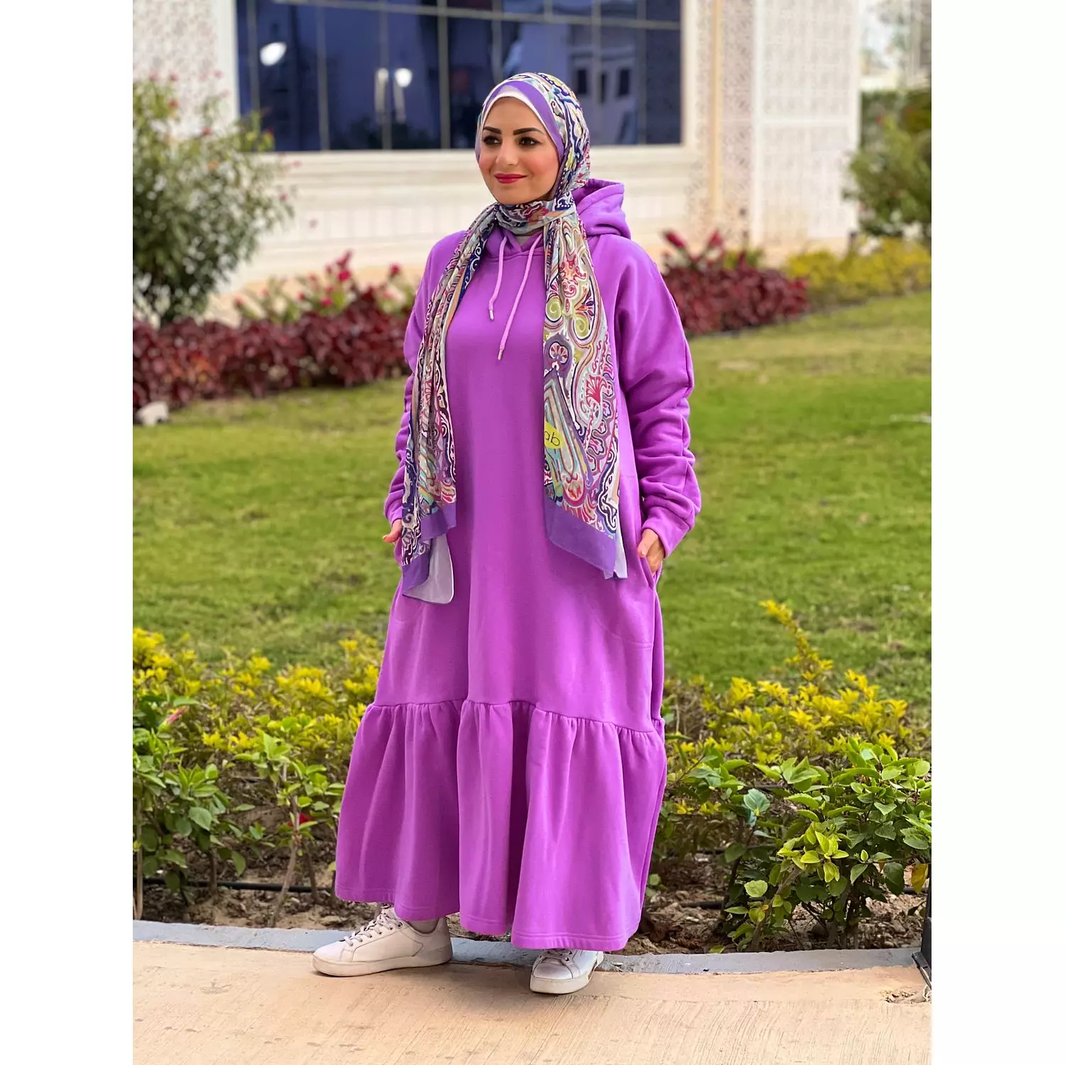 Milton Basic Dress with Hoodie - Lavender  3