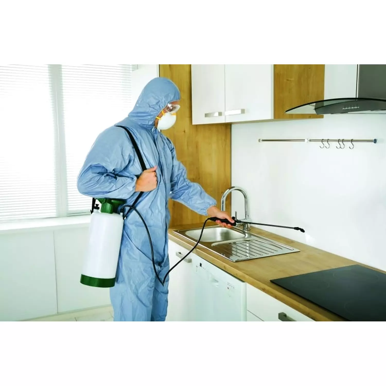 Spray kitchen and bathroom with concentrated insecticides hover image