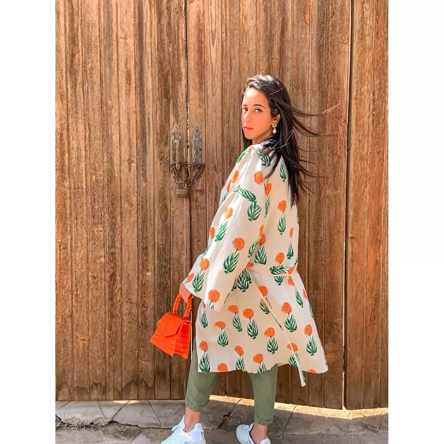 Linen Marigold Orange kimono 0