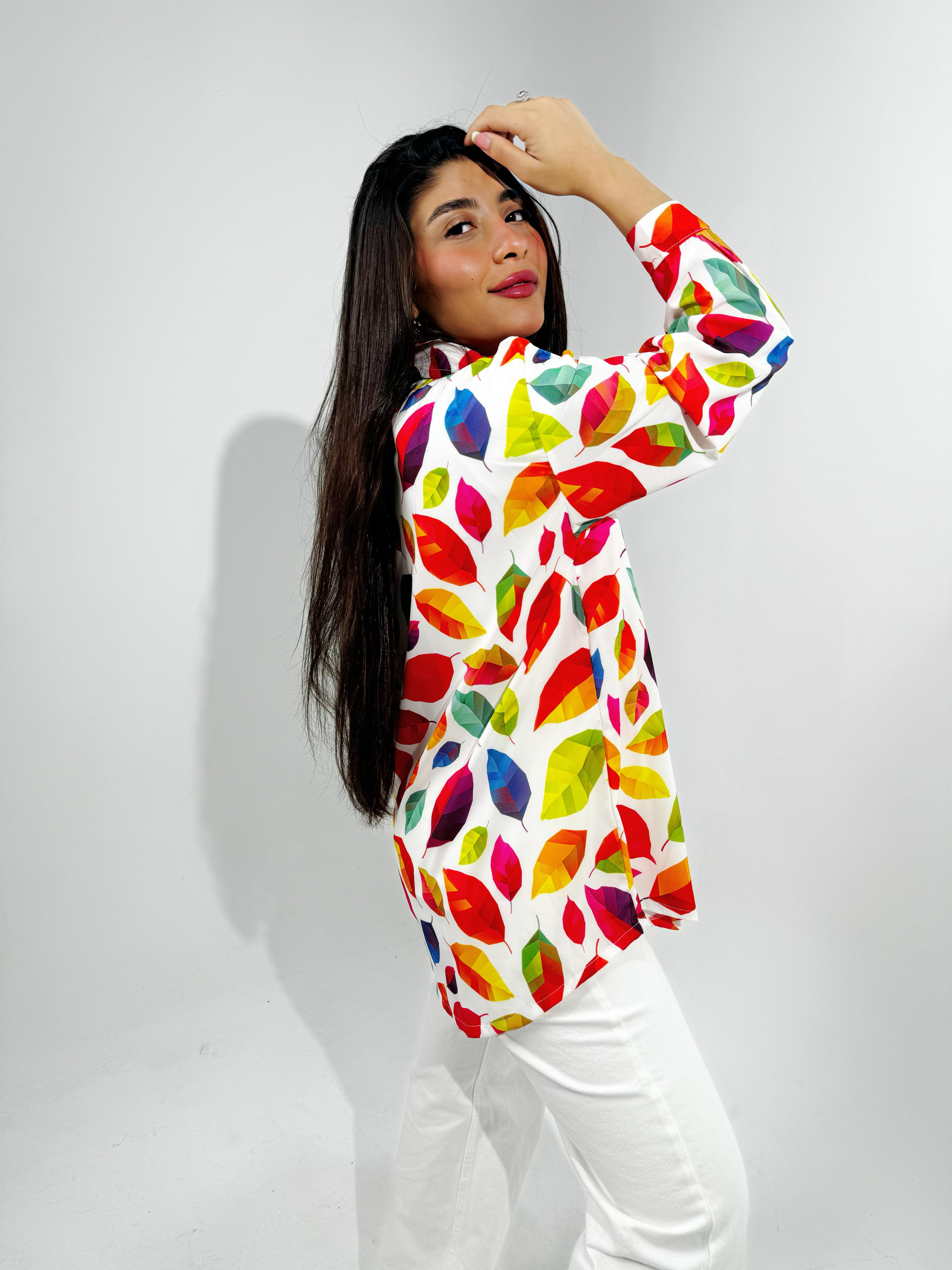 Colorful leaves blouse 5