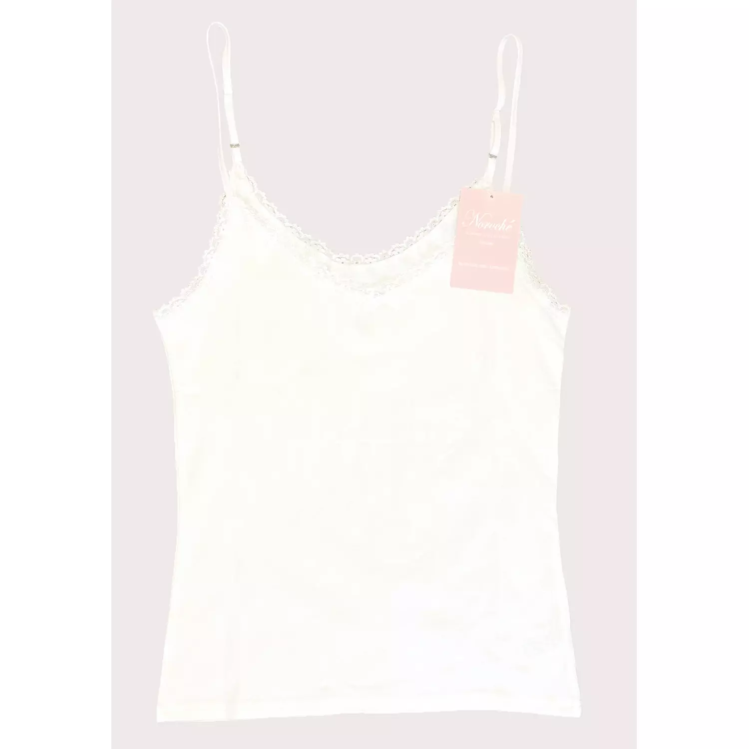 Organic Cotton Cami Top Lace Trimmed - OFF White hover image