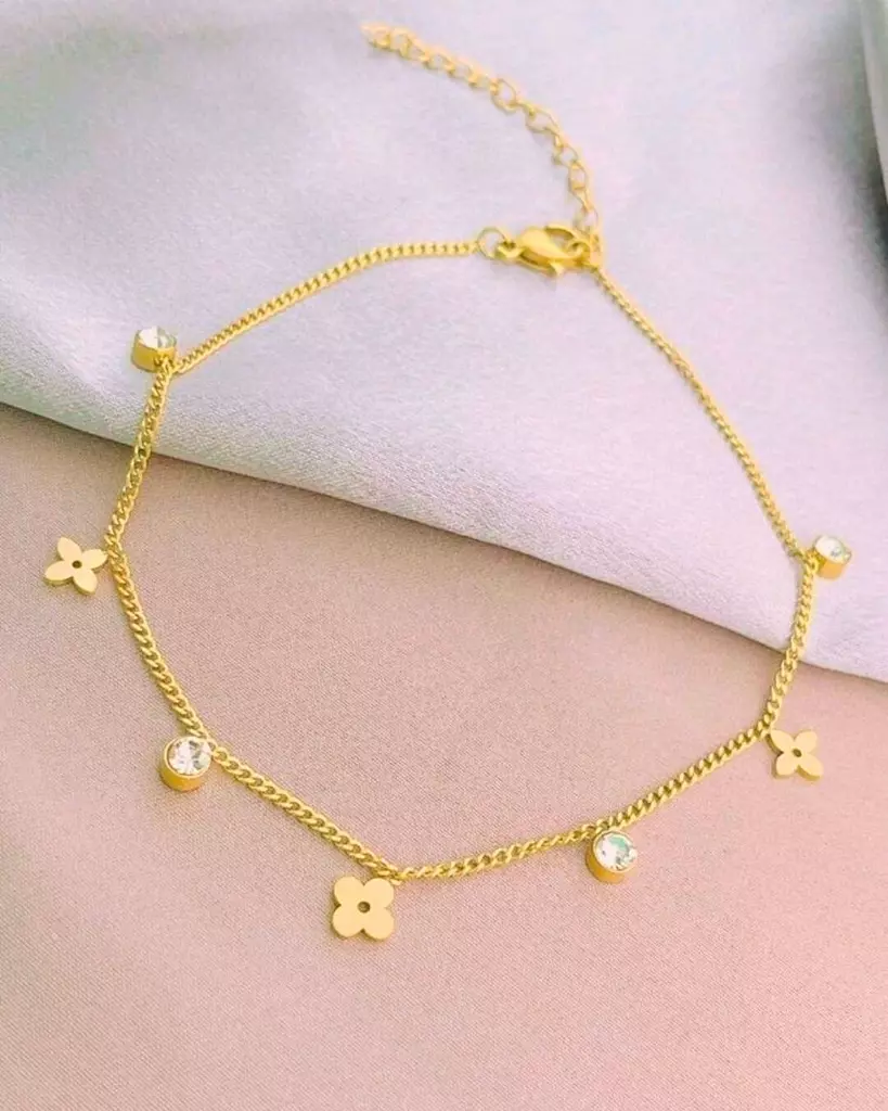 Floral Crystal Anklet