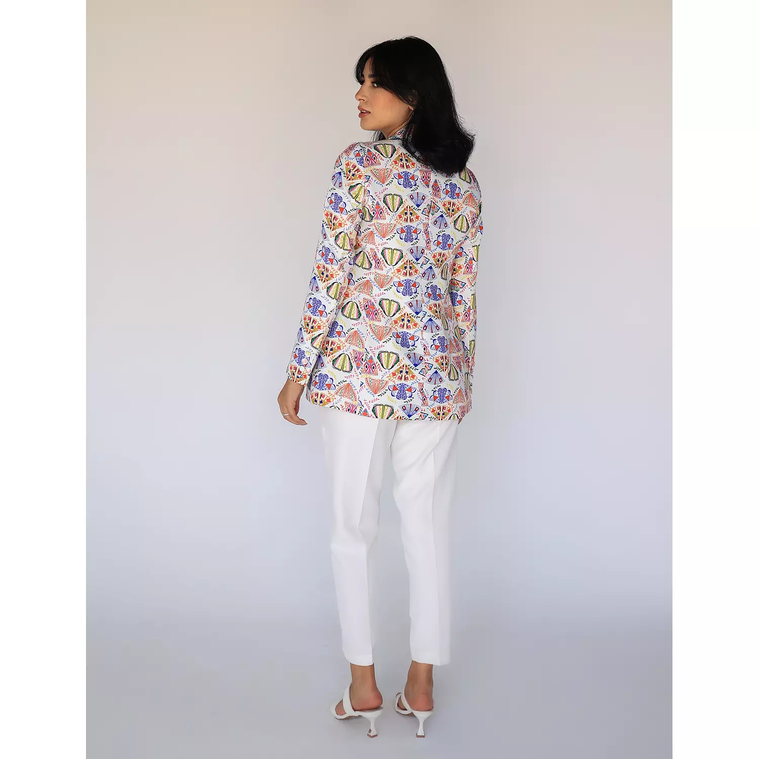 Abstract Printed Blazer  4