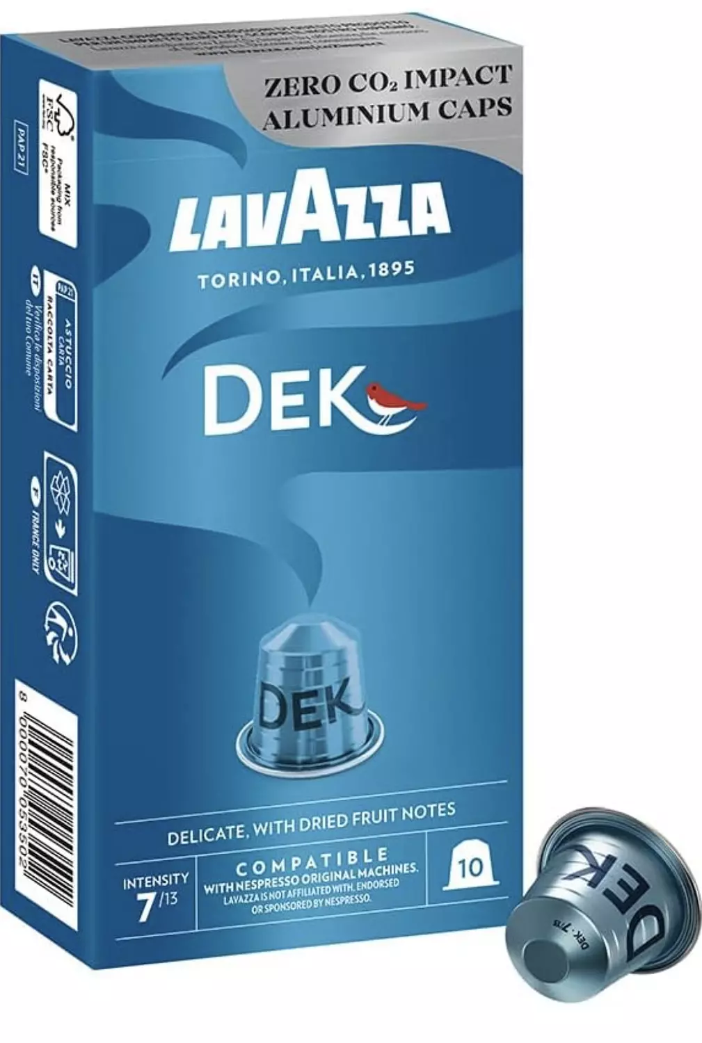 DeK NCC 10 Capsules Intensity 7 - Decaffeinated Coffee  1