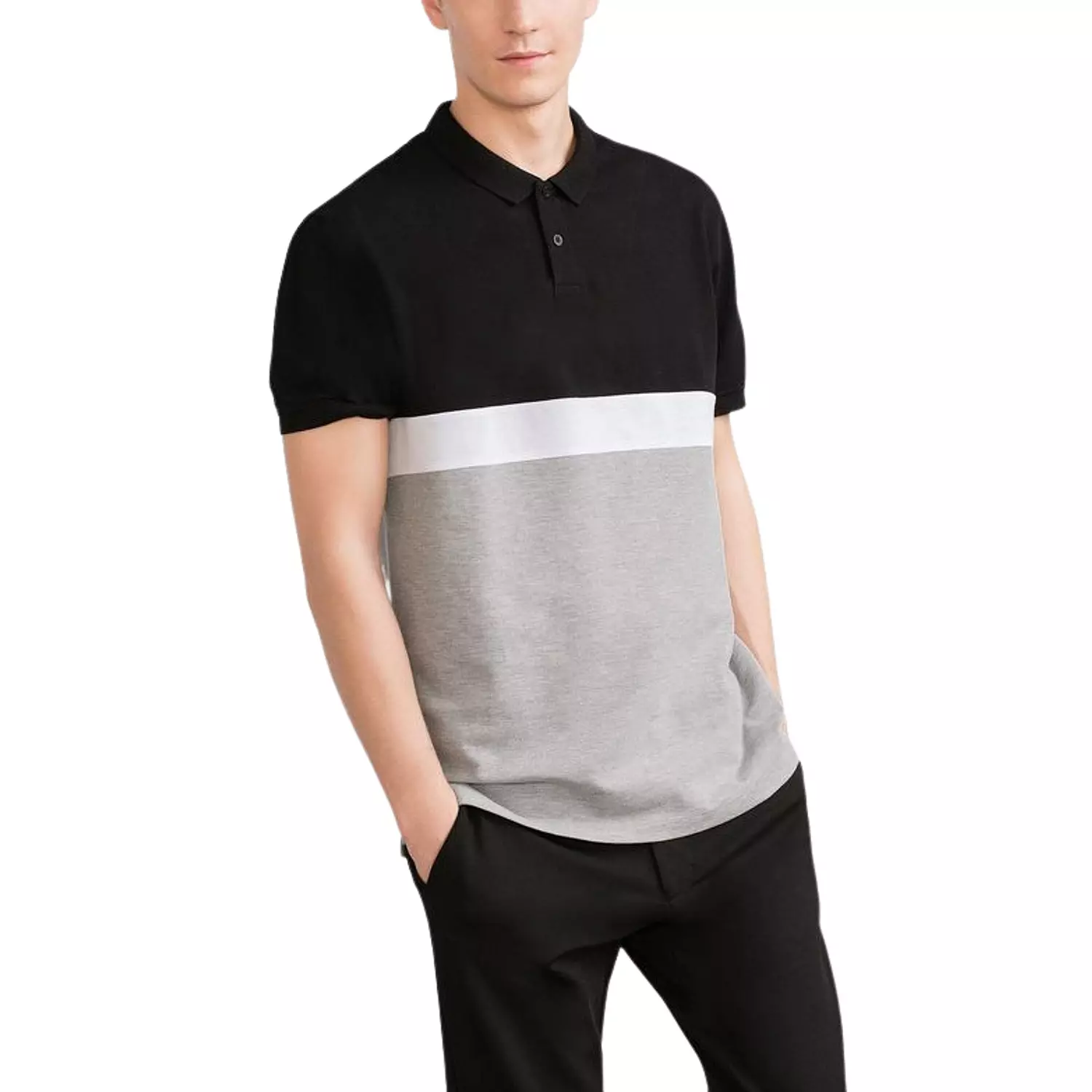 Polo T shirt - Black&Maroon hover image