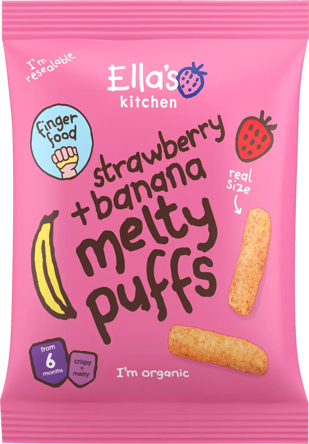 Strawberries + Bananas melty puffs - 20 grams  0