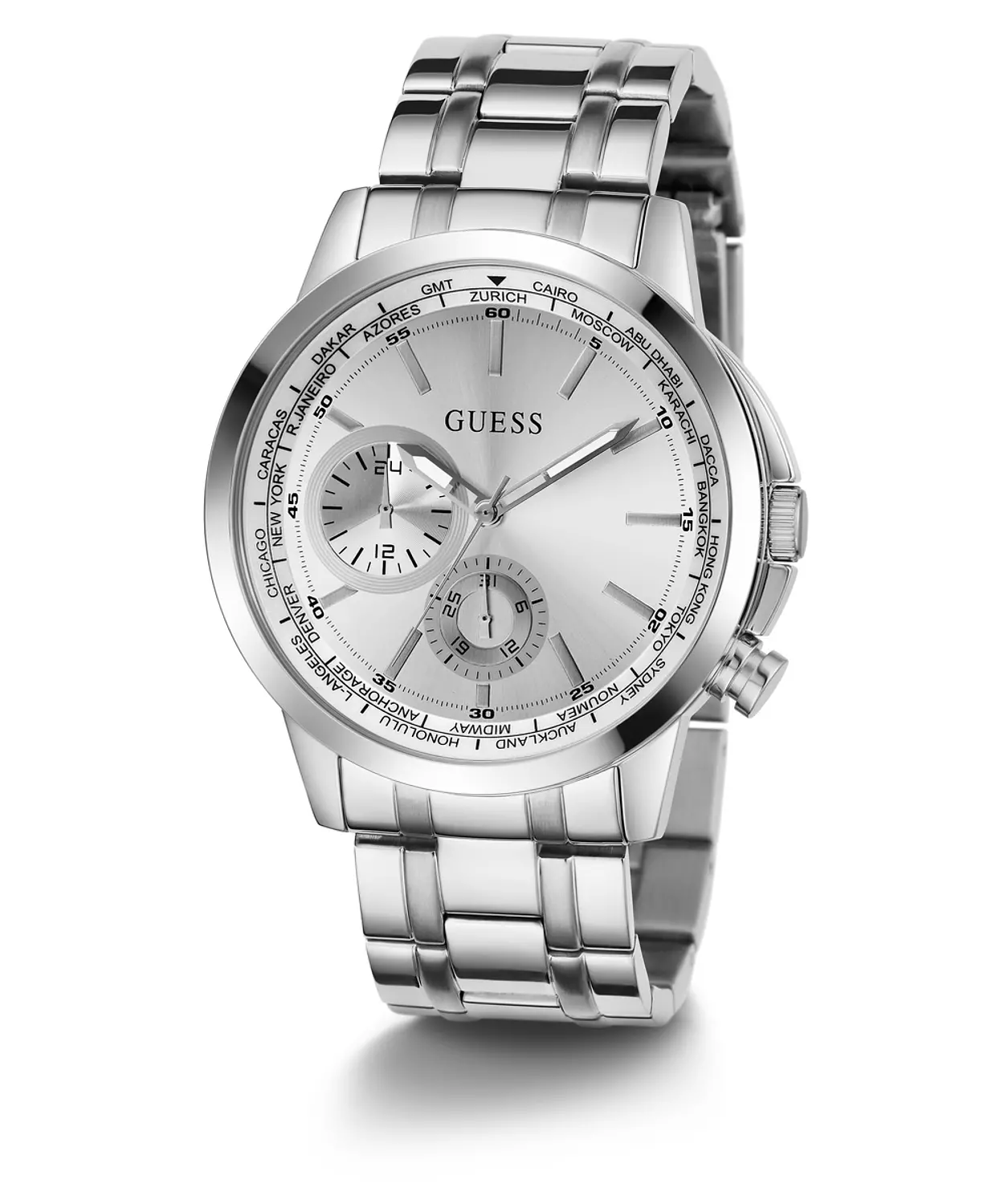 GUESS GW0490G1 ANALOG WATCH  For Men Silver Stainless Steel Brushed Bracelet  1