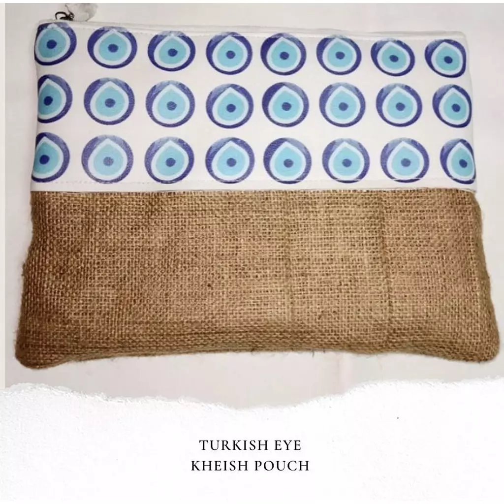 Turkish Eye Kheish Pouch with Leather Strip