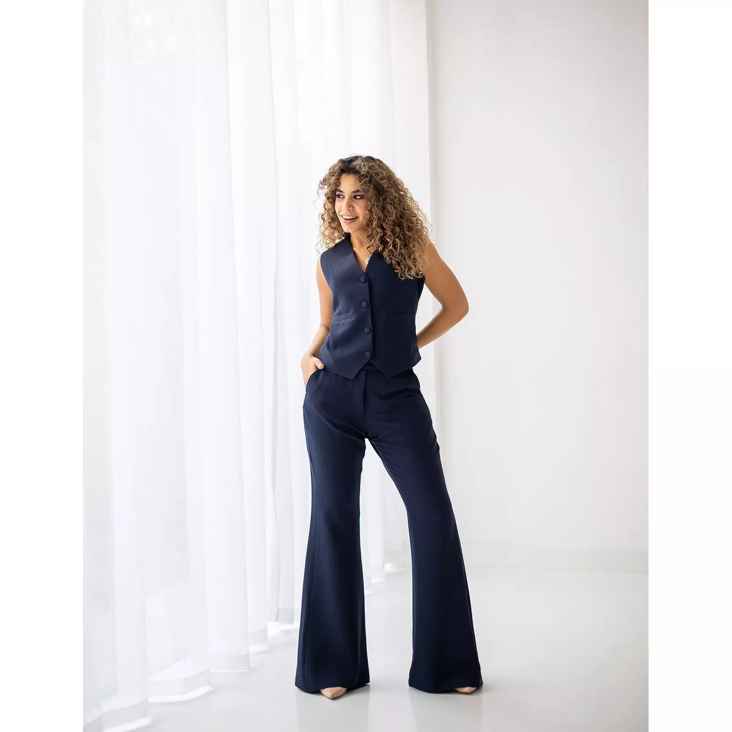 Navy blue flare pants  1