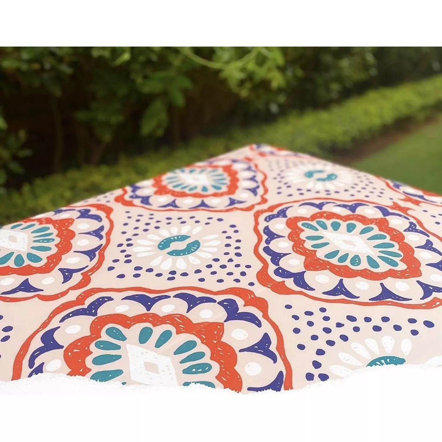 Boho Orange & Blue Tablecover Pattern (by order) hover image