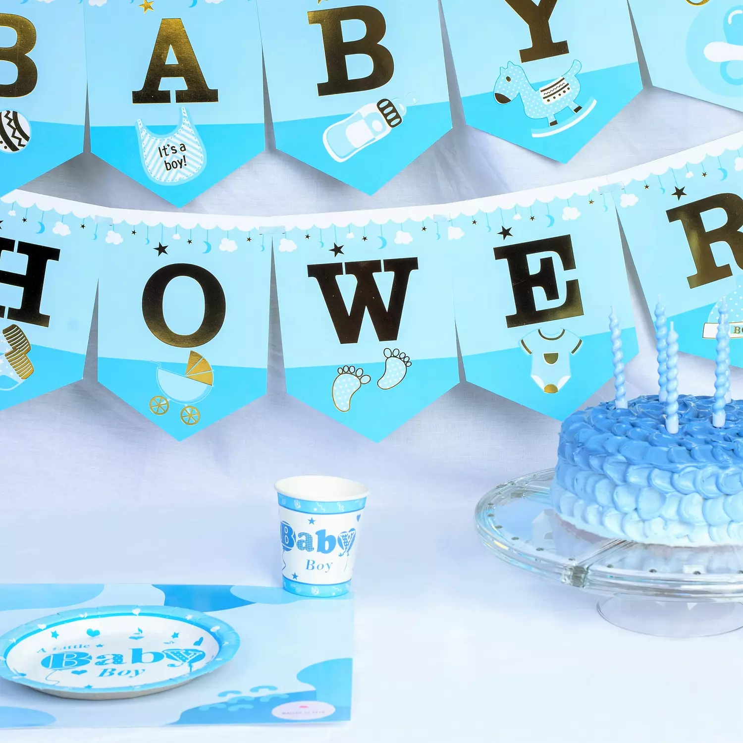 Baby Boy Round Paper Plates 4