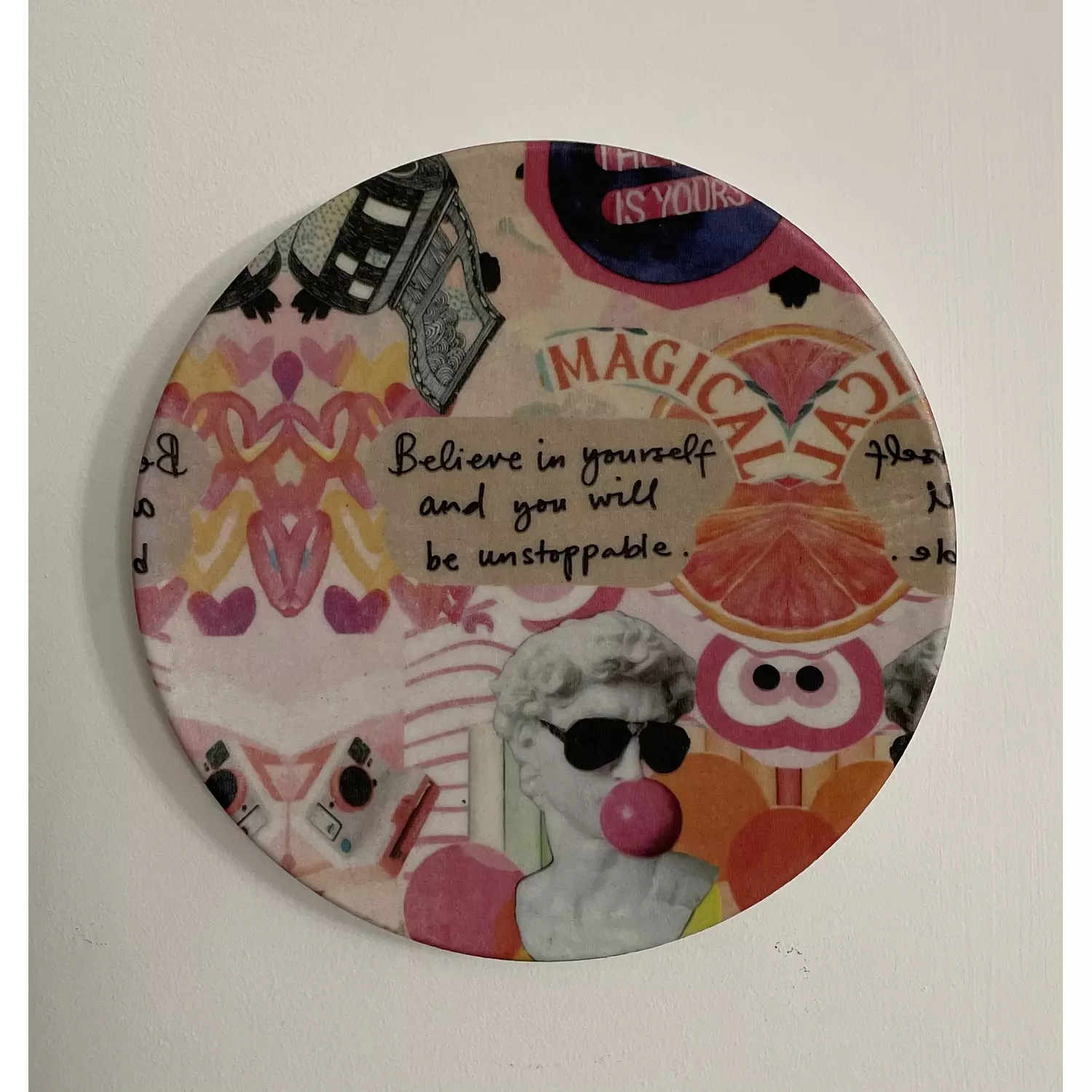 Collage porcelain plate 21 cm wall art  hover image