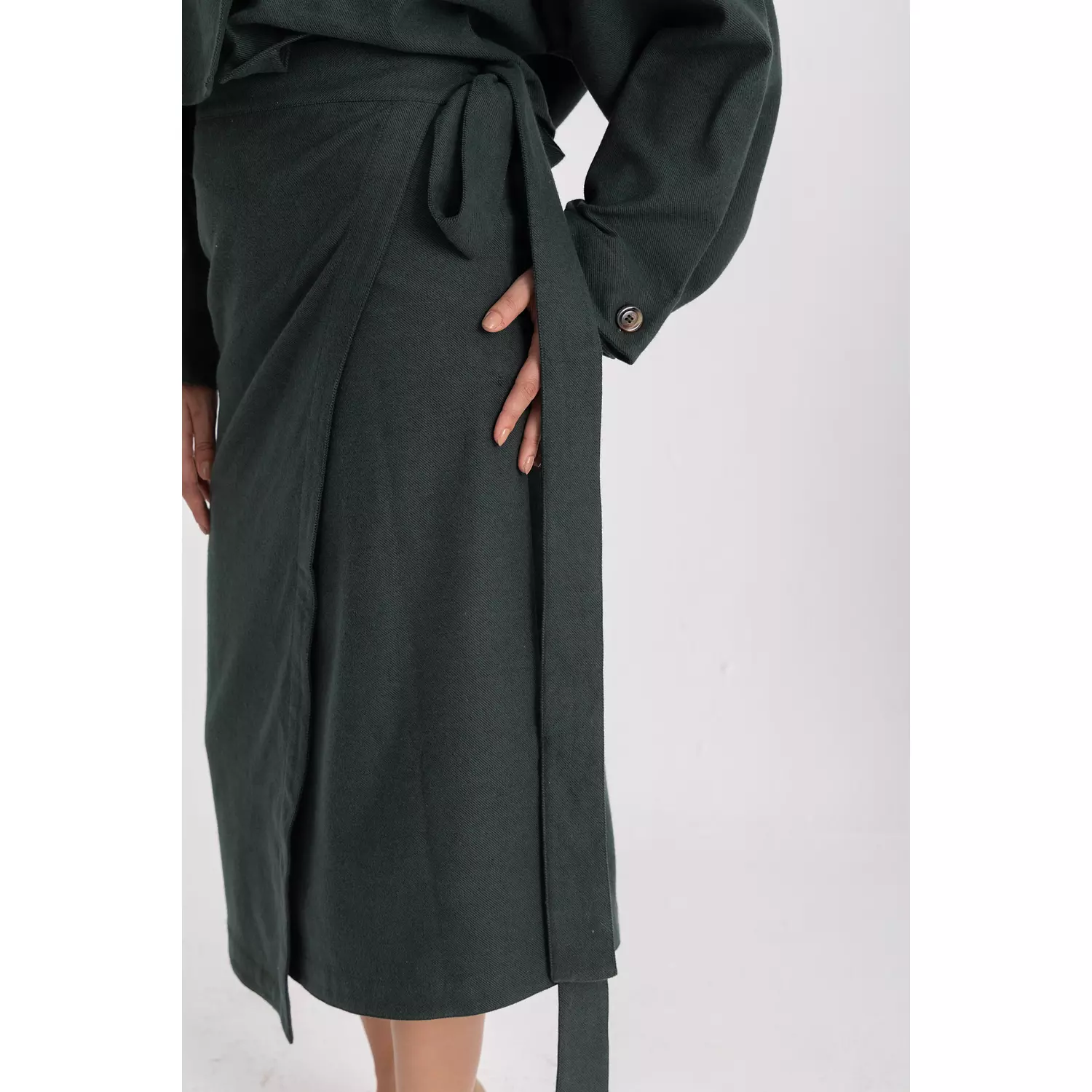 The Maya wrapped skirt - dark green 9