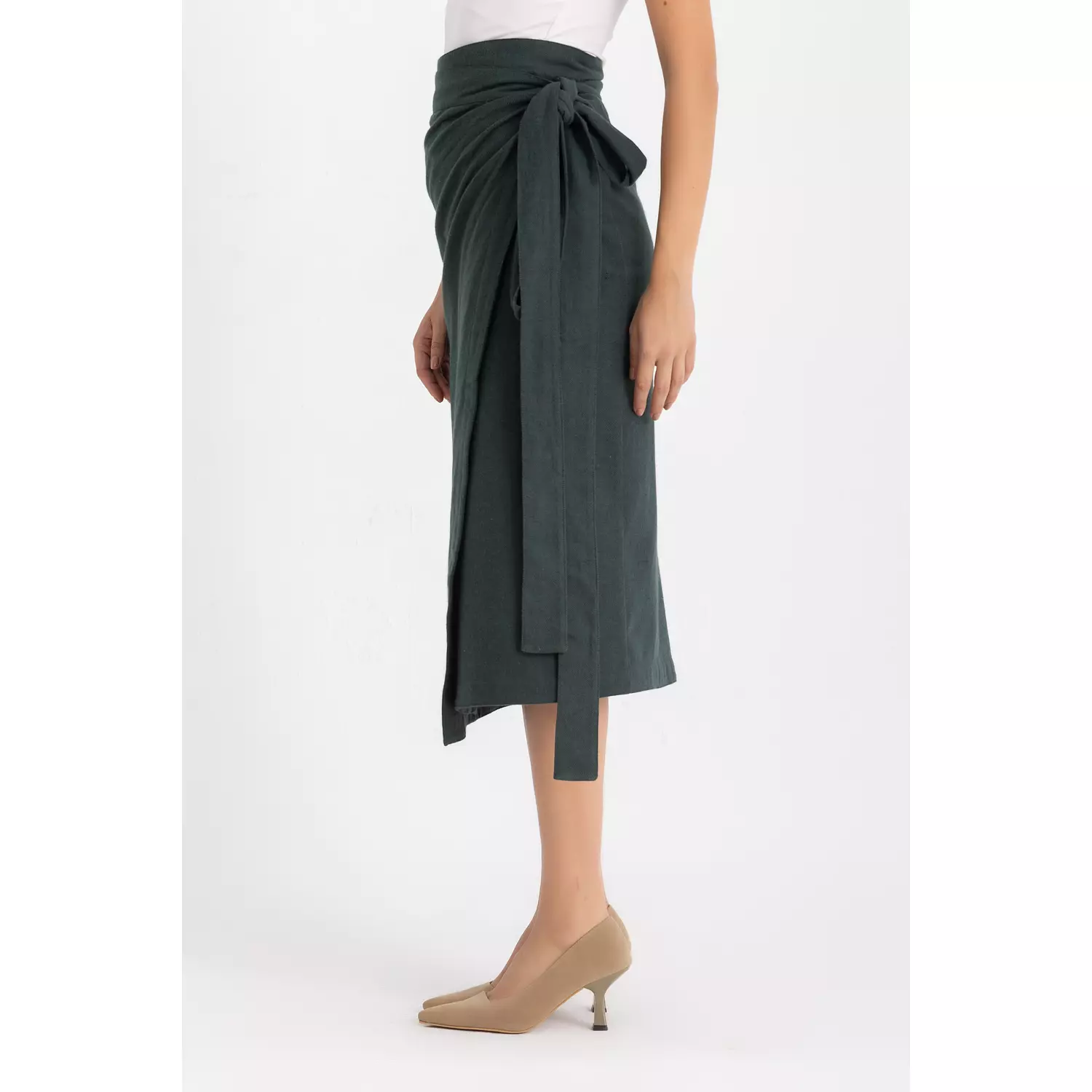 The Maya wrapped skirt - dark green 3