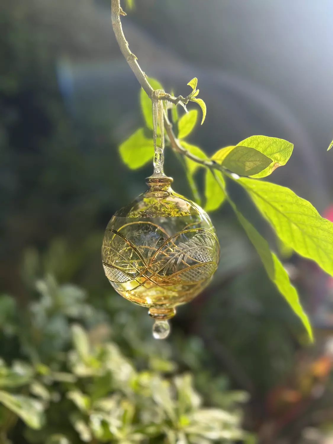 Christmas Glass Ornament (Gold Engravings)  hover image