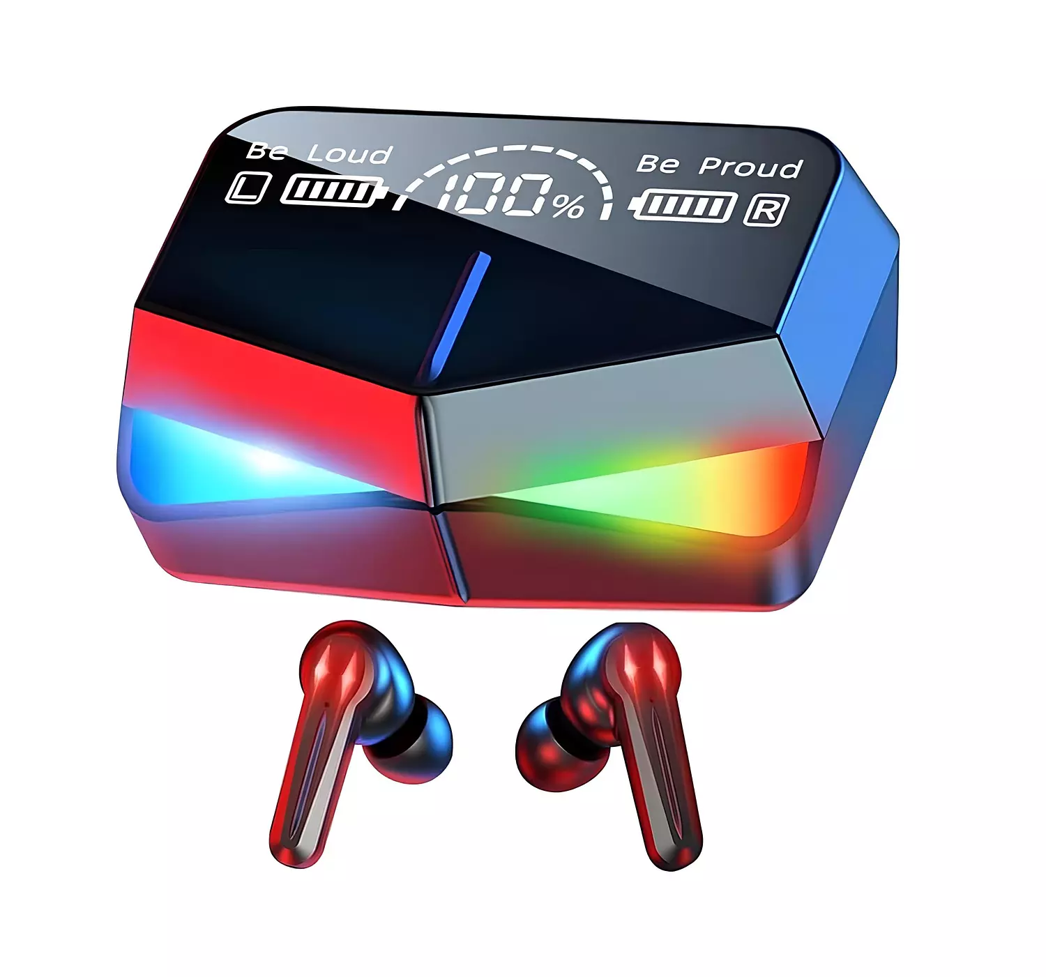 AIRPODS M28 Wireless Game Headset – HiFi Sound, ENC, LED Screen, Game & Music Mode hover image